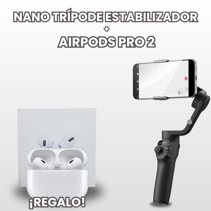 NANO TRÍPODE ESTABILIZADOR INTELIGENTE (ACTIVETRACKING 6.0 + HYPERLAPSE) + 1 AIRPODS PRO 2 (¡REGALO!)